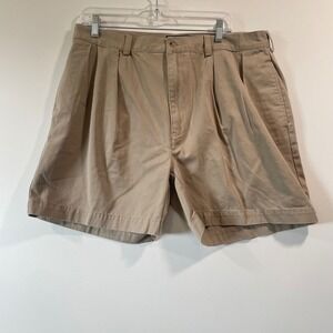 Polo Ralph Lauren Andrew Short Mens 38 Khaki Tan Double Pleated Chino Shorts